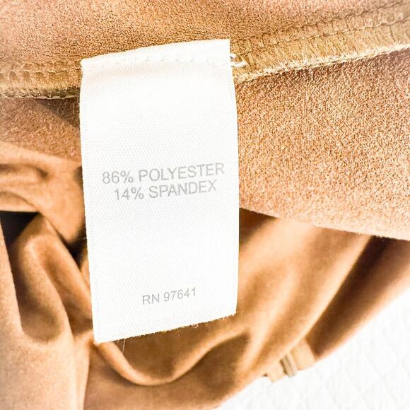 J. Jill Brown Assymetric Panel Faux Suede Leather Mini Skirt Size XL Petite - Picture 3 of 5